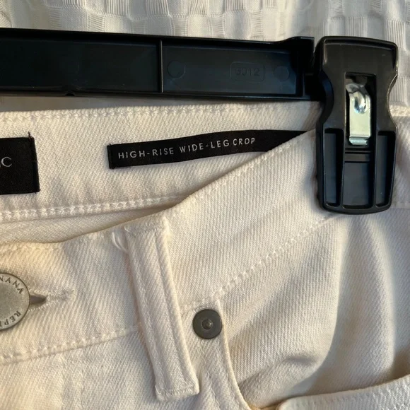 Banana Republic white high rise wide leg crop jeans - Picture 3 of 5